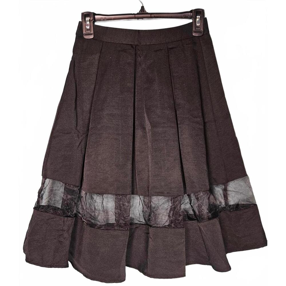 Express Womens Black Holiday Sheer Panel A Line Modern Chic Classic Skirt Size 2